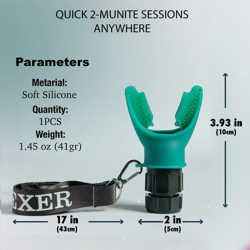 [Australia] - Portable Compact Lung Trainer Exercise Device with High Grade Silicone, Breathing Exercise Device for Lungs, Portable Muscle Trainer, Easy to Clean, Neck Strap Included, (Green-1) Green 