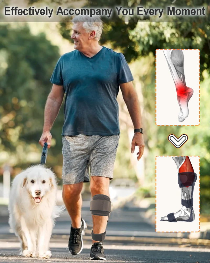 AFO Foot Drop Brace, Comfortable, Perfect Posture, Medical Drop Foot Brace for Walking, Foot Drop Orthotic Brace for Women & Men (M, Right) Medium