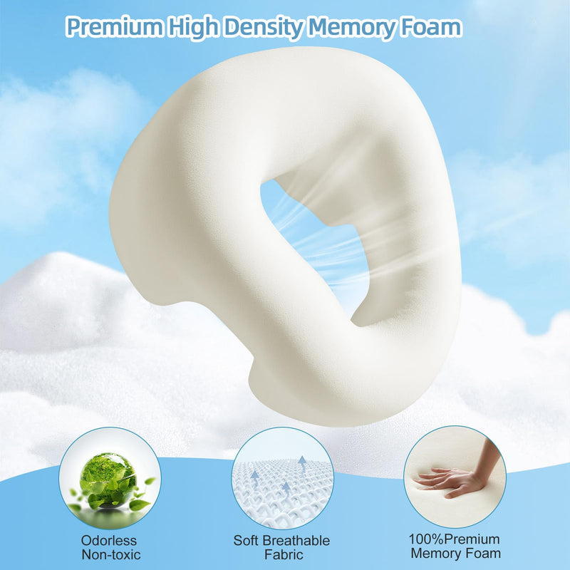[Australia] - Face Down Pillow, Massage Headrest Pillows for Bed,Face Cradle, BBL Pillow Used for Recovery After Eye Surgery, Stomach Sleepers,with Machine Washable Cover (Dark Grey) Dark Grey 