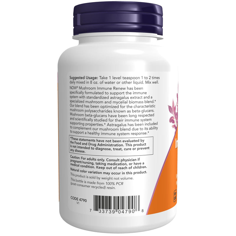 NOW Supplements, Mushroom Immune Renew with Astragalus Root Extract, Immune System Support*, 3.5-Ounce 3.5 Ounce (Pack of 1)