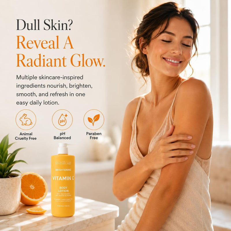 Vitamin C Body Lotion – Radiance Moisturizer with Niacinamide & Orange Blossom for Dull Dry Skin, Helps Tone & Smooth Skin Appearance, Daily Moisture & Skin Hydration Routine, 17.92 oz 17.92 Fl Oz (Pack of 1)