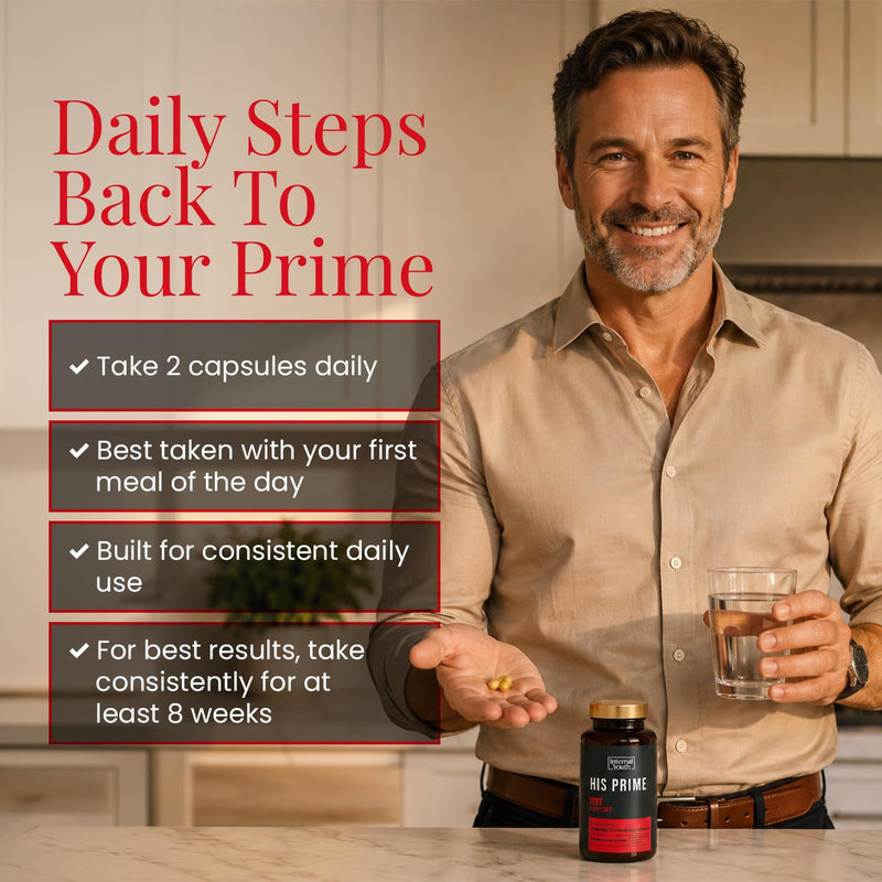High Strength Testosterone Supplements for Men - Patented Tesnor®, Shilajit, Ashwagandha & Zinc - 9 Science-Backed Ingredients - 1430mg per Serving - Made in UK - 30-Day Supply - His Prime