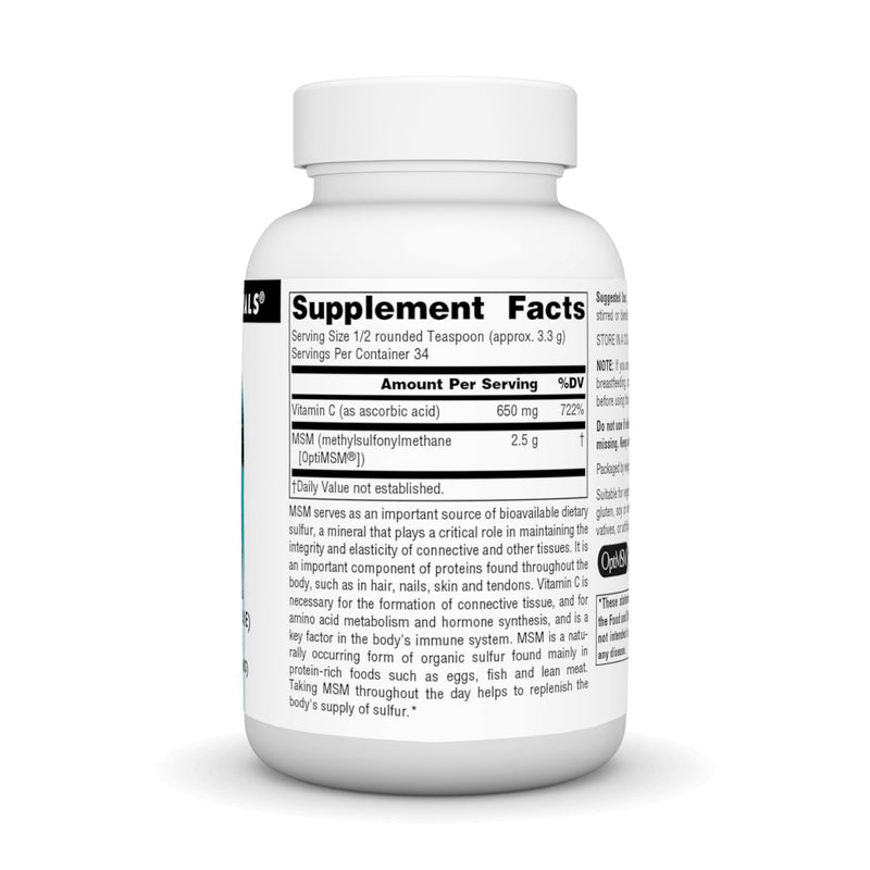 [Australia] - Source Naturals MSM (Methylsulfonylmethane) with Vitamin C - Powder, 4 Ounce 4 Ounce (Pack of 1) 