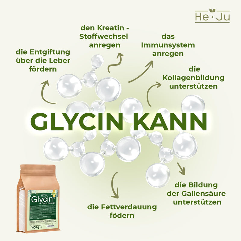 [Australia] - He-Ju glycine powder 1000 g, laboratory tested, 330 portions of amino acid, vegan, 100% pure, without additives, buy glycine in premium quality 330 portions (pack of 1) 