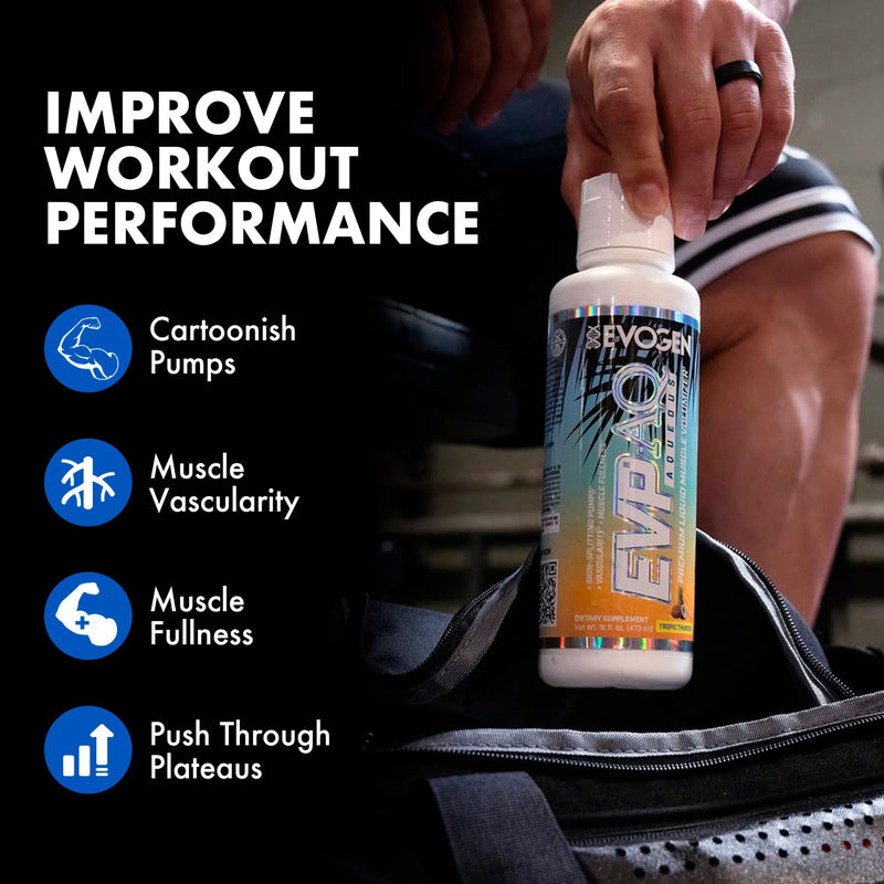 [Australia] - Evogen EVP AQ - Liquid Glycerol Muscle Volumizer | Pre Workout for Pumps, Vascularity, & Hydration | Premium Preworkout for Men & Women | Tropic Thunder | 16 fl oz 