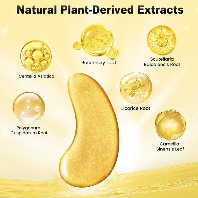 [Australia] - Under Eye Patches (24 Pairs) - 24K Gold Eye Masks Enriched with Abundant Collagen | Diminish Dark Circles and Puffiness | Anti-Aging, Smooth Fine Line, Nourish Skin 24 Count (Pack of 1) 