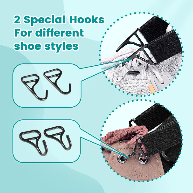[Australia] - iDonau Foot Lift Brace for Walking with Shoes, Adjustable Foot Lift Splint with 2 Metal Hooks, Ankle Support for Right & Left Black Black 
