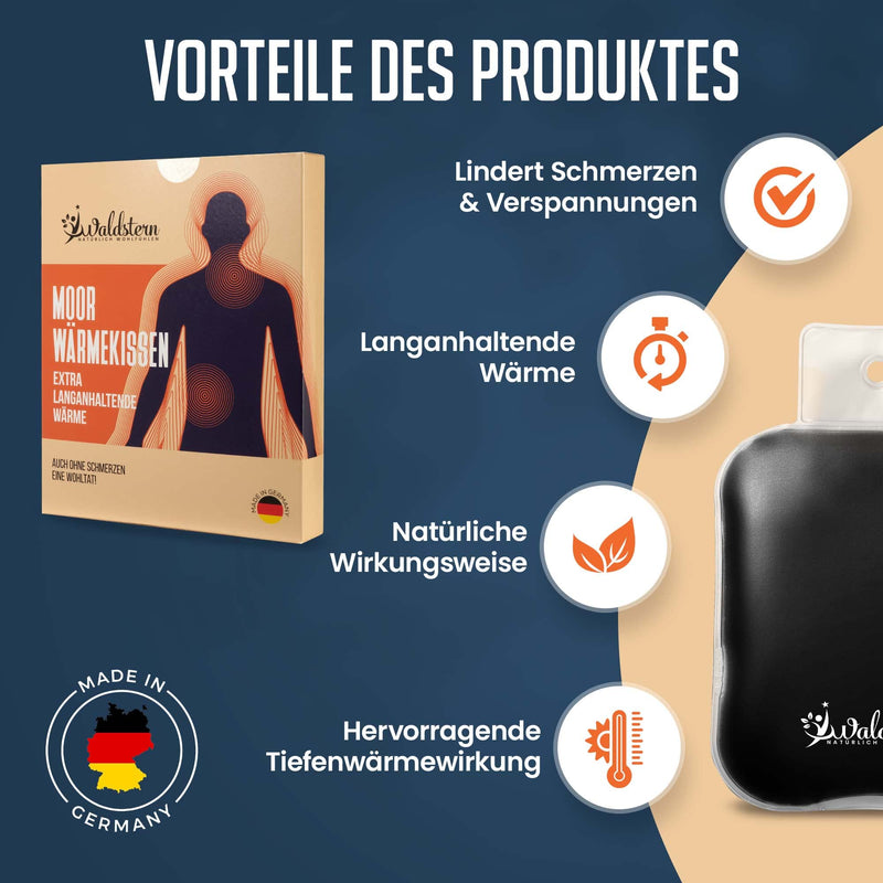 [Australia] - Waldstern® Moor Cushion - intensive deep heat - Moor hot water bottle, heat cushion for microwave for relaxation, transparent 