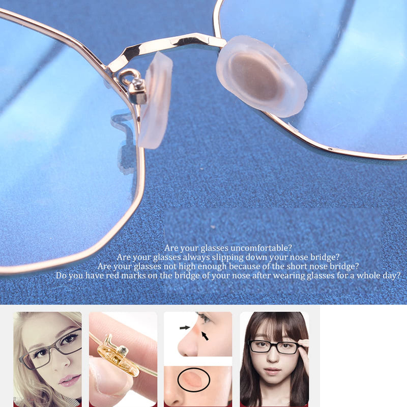 [Australia] - Eyeglass Nose Pad Covers, Slip-on Silicone Nose Pad for Glasses, Soft Eyeglass Repair Kit with Nose Piece pads, Anti-slip Eyewear Protective Covers Nose Bridge Pads(White,5 Pairs) White M size 