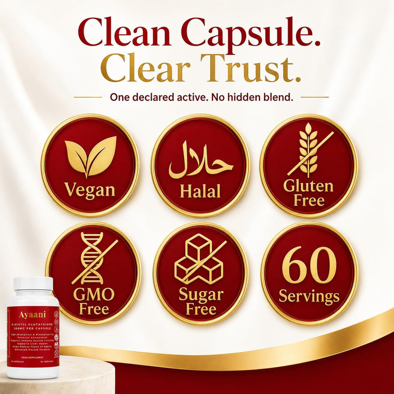 Liposomal S-Acetyl Glutathione Supplement 300mg | S-Acetyl L-Glutathione Capsules | High Absorption, Skin Brightening, Dark Spots, Liver Detox & Immune Support | Vegan | 60 Capsules