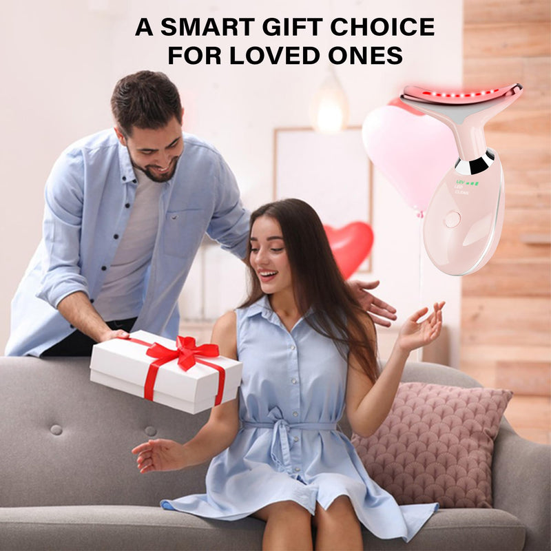 Facial Massager, Red-Light Portable Face Neck Massager Wand for Skin Care (Pink) Pink