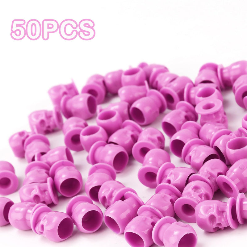 [Australia] - Tattoo Ink Caps Disposable Skull Tattoo Ink Cups Plastic Ink Caps for Tattooing Makeup Pigment Ink Cups Tattoo Ink Holder Tattoo Supplies and Equipment, Tattoo Accessories (Pink-50PCS) Pink-50PCS 