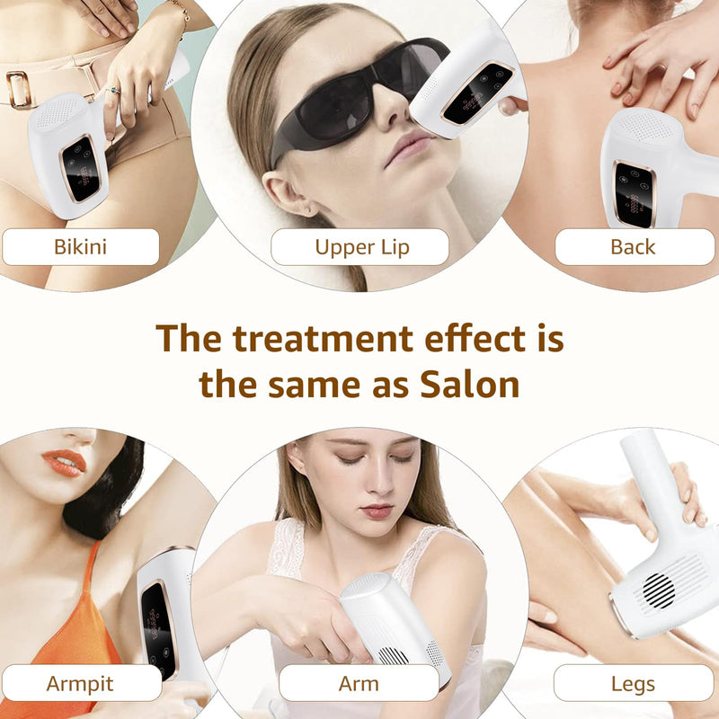 [Australia] - Ipl Laser Hair Removal ，Hair Removal Device with Painless Care Function for Women ，IPL Hair Remover for Facial Armpits Legs Arms Bikini Line (Purple) (White) White 