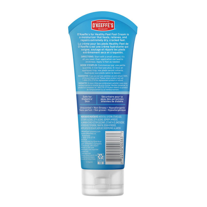 [Australia] - O'Keeffe's for Healthy Feet Foot Cream - 7 oz Tube (2 Pack) - Guaranteed Relief for Extremely Cracked, Dry Feet, Repairing Skincare, Instantly Boosts and Retains Moisture Levels 7 Ounce (Pack of 2) 