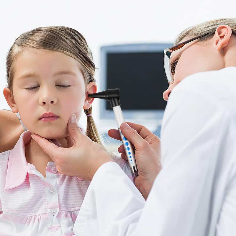 [Australia] - Healifty Otoscope with Light - Otoscope with 4 Otoscope Covers Diagnostic Ear Care Device for Nurse Children Adults Pets in Pocket Size Without Battery 