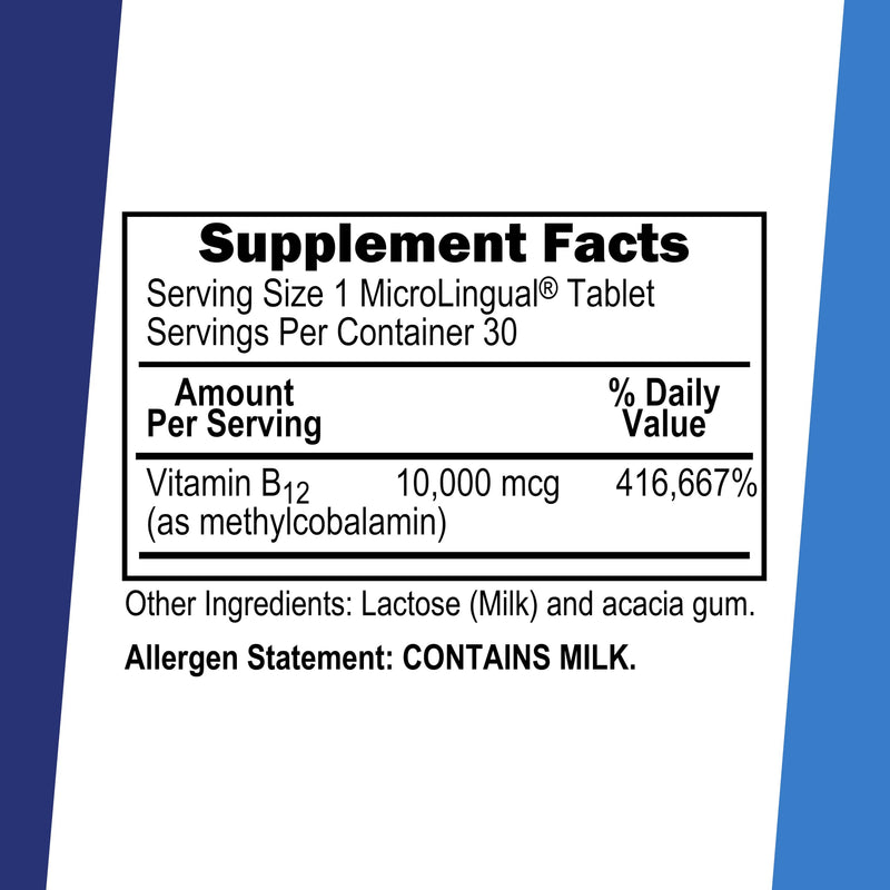 Superior Source No Shot Methylcobalamin B-12 10000 mcg - Vitamin B-12 to Support Energy Production, Brain Health & Overall Wellness - Sublingual Tablets for Quick Absorption - 30 Dissolving Tablets | Third-Party Tested Methylcobalamin B-12 Tablets Supp...