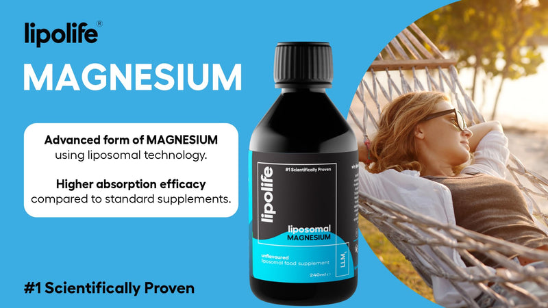 Liposomal Magnesium Liquid 240ml – High Absorption Magnesium Supplement for Muscle Function, Energy & Sleep Support – Vegan, Non-GMO, Advanced Liposomal Delivery, Lipolife 240 ml (Pack of 1)