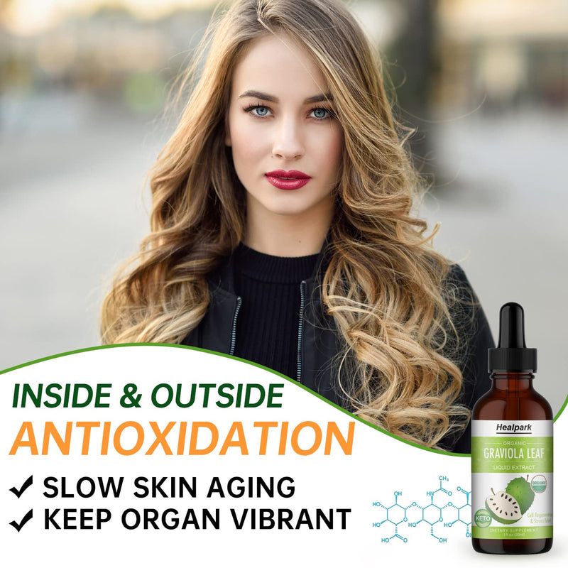 [Australia] - Healpark Graviola Leaf Extract, Organic Soursop Guanabana Leaves Liquid, 98% Absorption-1 Fl Oz 30ML 