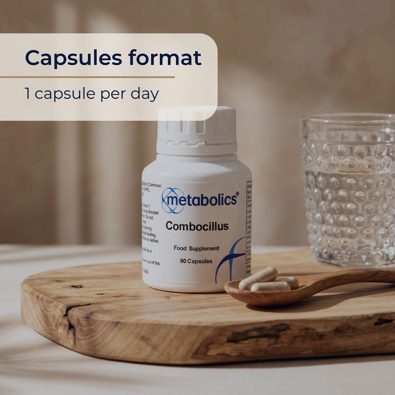 Combocillus Capsules | 7 Key Strains Of Good Bacteria | 10 Billion Live Bio Cultures | Vegan Capsules Made In The UK | Pot Of 90 Capsules | L Bulgaricus, L Acidophilis, L Rhamnosus, L Casei, B Breve, L Plantarum & B Bifidum