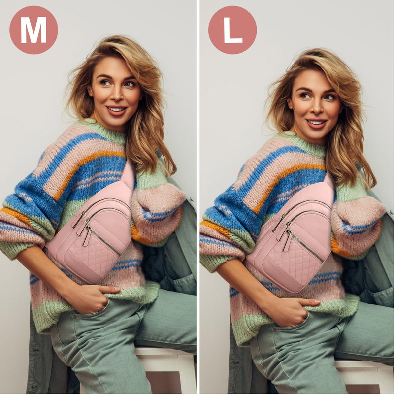 Expandable Travel Duffle Bag + Crossbody Bags for Women(Pink)