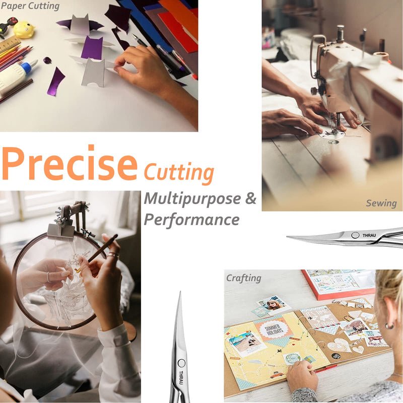 [Australia] - THRAU beard scissors, multifunctional facial hair scissors, high-quality stainless steel eyebrow scissors - easy trimming of nails, eyebrows, nose hair, beard and eyelashes 