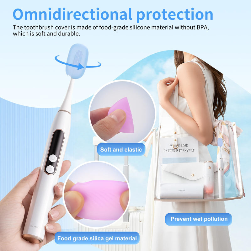 [Australia] - 6 Pcs Toothbrush Covers Toothbrush Covers CapsÔºåReplaceable Electric Toothbrush Head Cover Silicone Toothbrush Protector Cap for Household Travel, Bathroom, GymÔºåCamping 