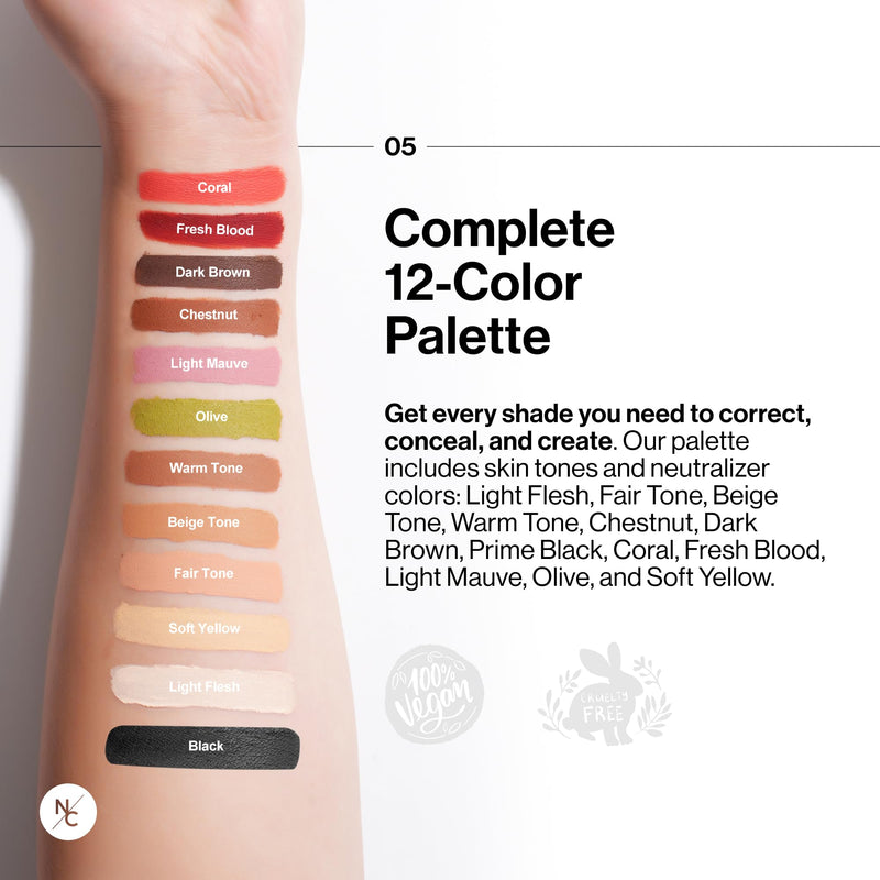 [Australia] - Narrative Cosmetics Tattoo Cover Up Makeup Palette | Quick-Set Waterproof Cream Concealer for Tattoos, Scars & Blemishes | Long-Lasting, Smudge-Proof Formula for All Skin Tones 