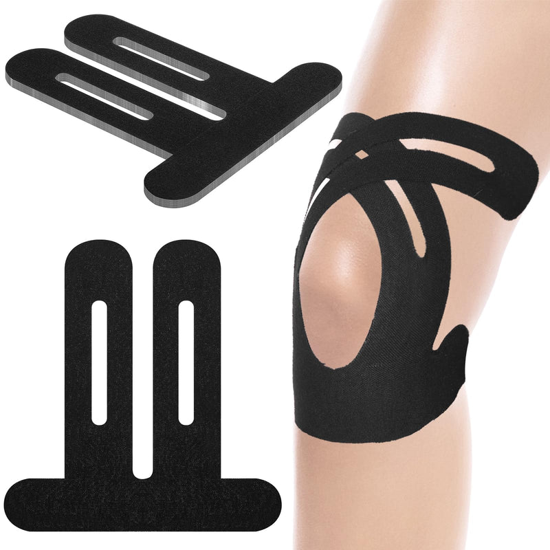 Kinesiology Tape for Knee, 15 Strips Precut Knee Tape for Stability and Patellar Support, Waterproof Elastic Breathable Athletic Sports Tape (Black)