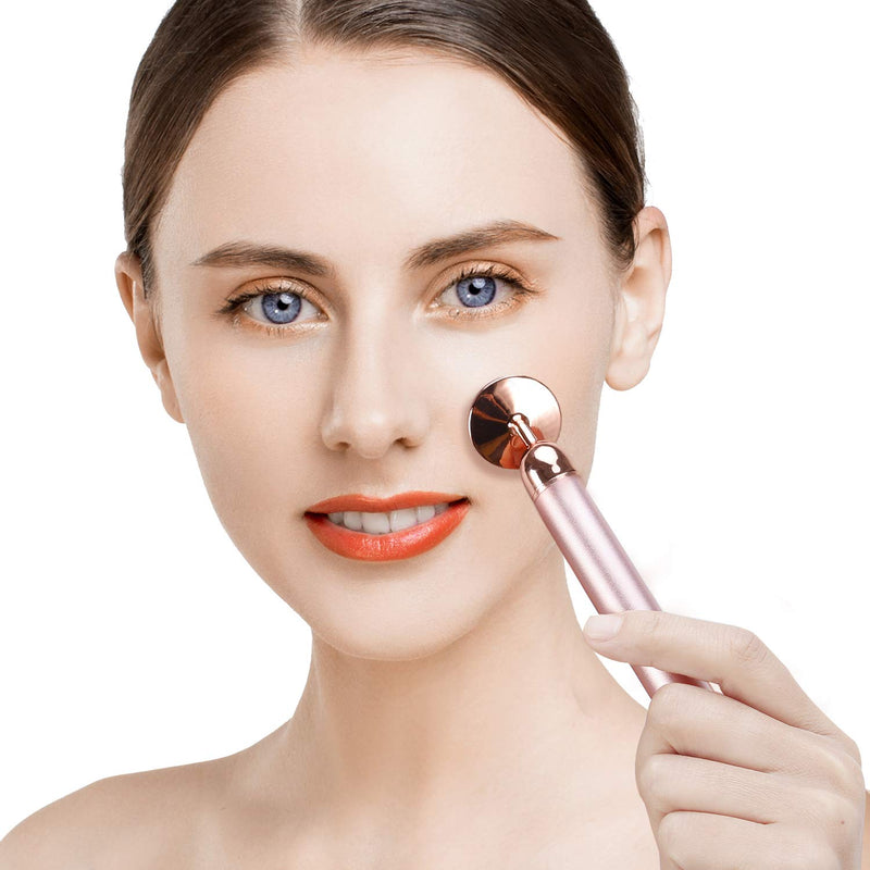 [Australia] - 4-in-1 Face Massager and Gua Sha Set for Women, Rose Quartz Face Roller Skin Care Tools Electric Eye Massager Tool for Face Skin Roller 