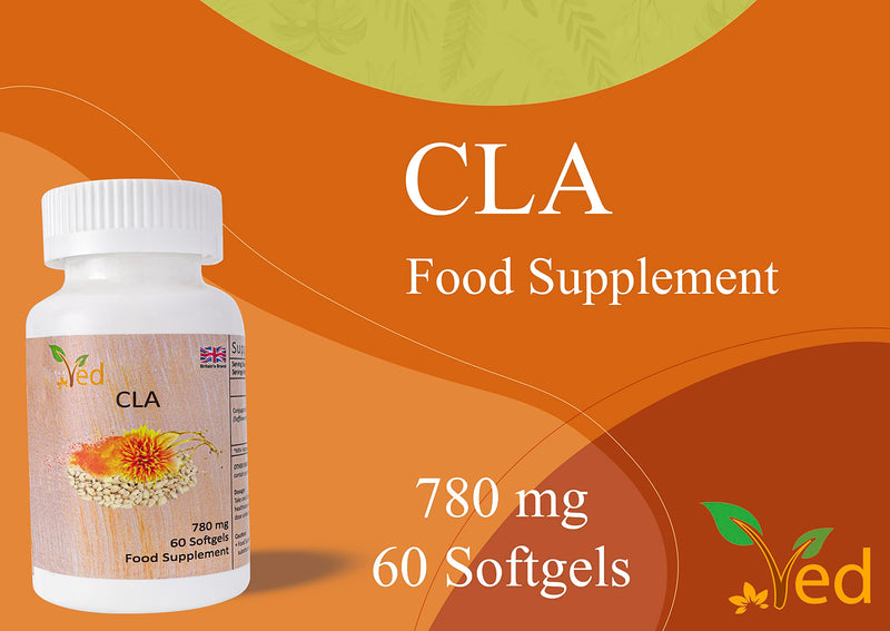 [Australia] - Ved CLA Conjugated Linoleic Acid Weight Management Tablet, Natural 780 mg CLA from Safflower Oil, 60 Softgels (60 Day Supply) 