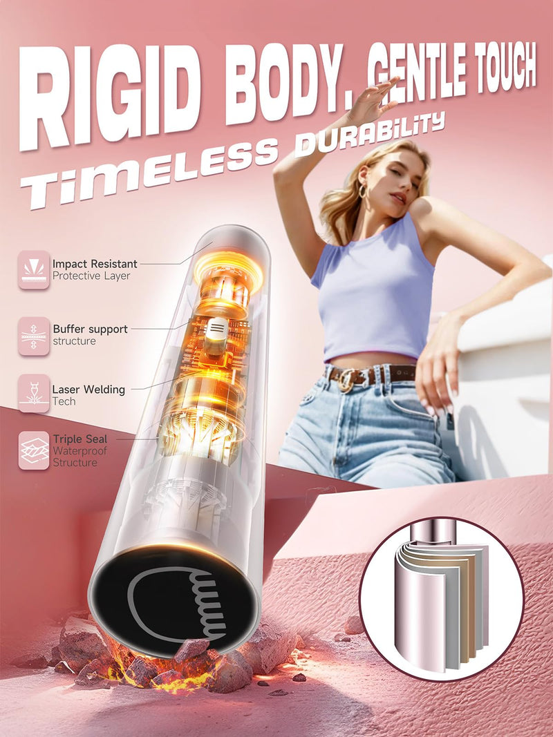 [Australia] - Bikini Trimmer for Women,Shaver with Dual Heads for Body Pubic Hair,Electric Razors for Women,Facial Razor for Travel,IPX7 Waterproof,Smooth Ceramic Blade for Underarm Body Leg Face (Mist Pink) Mist Pink 