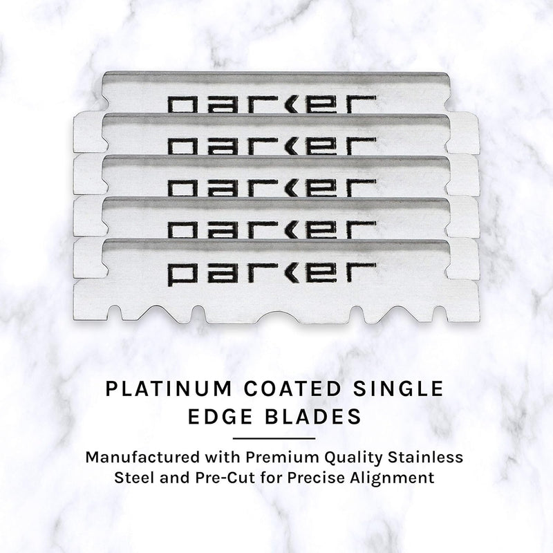 [Australia] - Parker SRW Professional Stainless Steel Barber Razor with 100 Premium Blades – Replaceable Blade Straight Razor for Precision Grooming, Men’s Shaving & Barbershop Use | Iconic Brand 