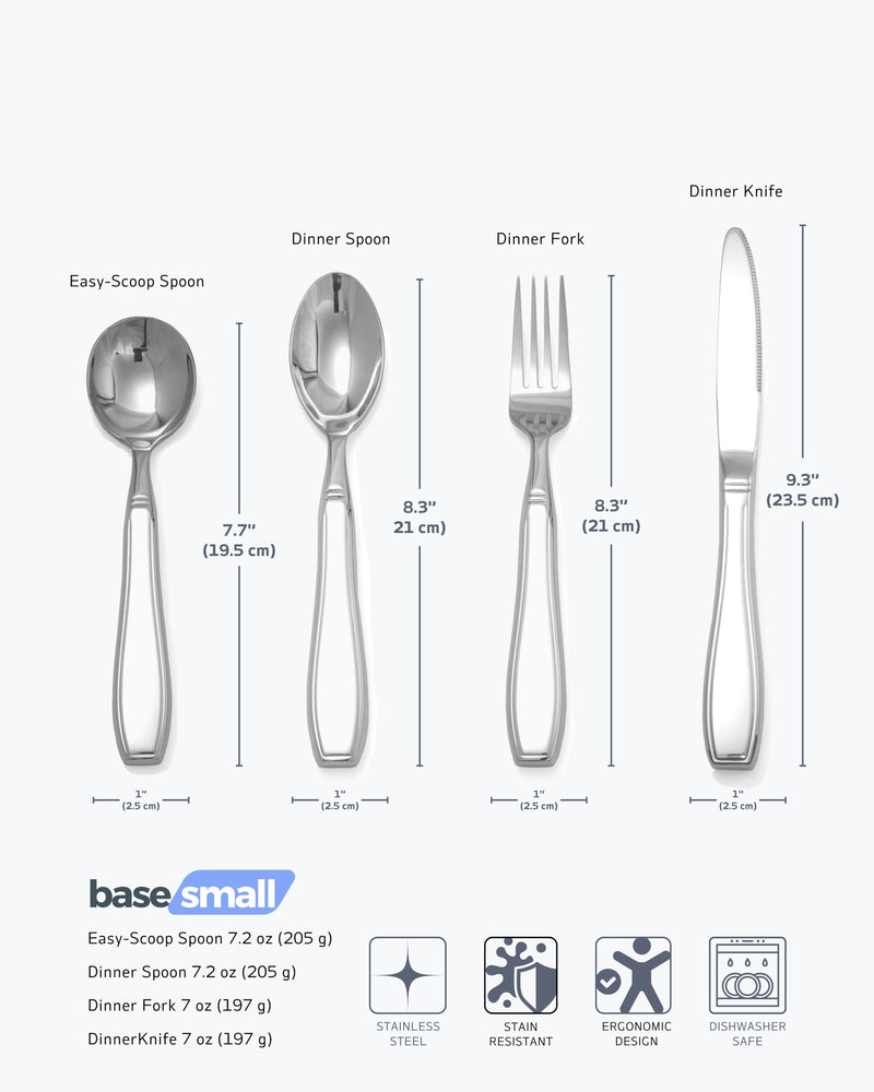 [Australia] - 4-Piece Weighted Utensils for Tremors and Parkinsons (7 oz Each) - Weight Silverware for Hand Tremors, Weighted Utensils for Hand Tremors, Adaptive Utensils for Elderly Stainless Steel – 7 Oz 