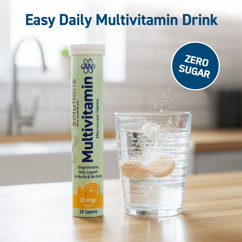 Applied Nutrition Solutions Multivitamin Effervescent Tablets – Essential Vitamins & Minerals per Serving – 120 Effervescent Tablets, Zero Sugar, Supports Daily Energy & Immune Function – (Orange) Orange 120 count (Pack of 1)