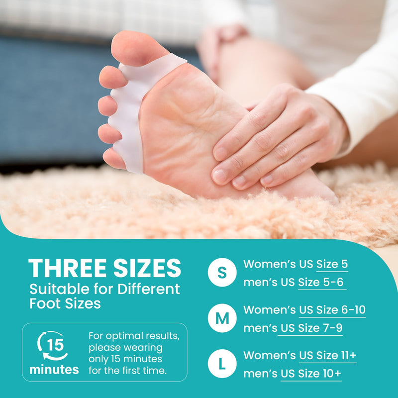 [Australia] - Silicone Toe Separators for Correct Bunion - 8 Pack Promifun Toe Spacers for Feet Men - Hammertoe Straighteners for Women-White 