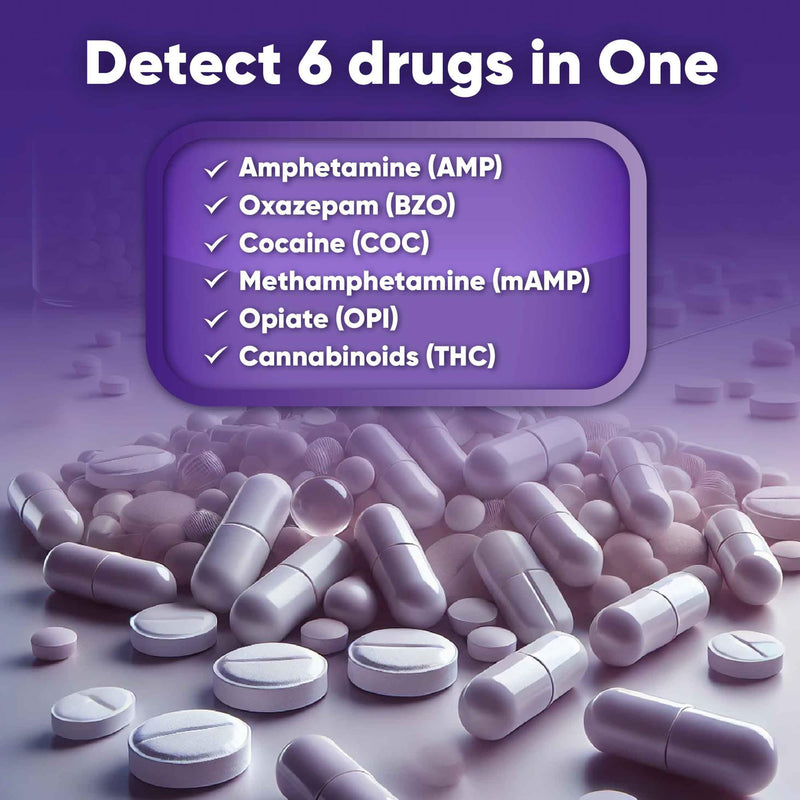 [Australia] - Prime Screen [5 Pack] 6 Panel Urine Drug Test Kit (THC-Marijuana, BZO-Benzos, MET-Meth, OPI, AMP, COC), WDOA-264 5 Count (Pack of 1) 