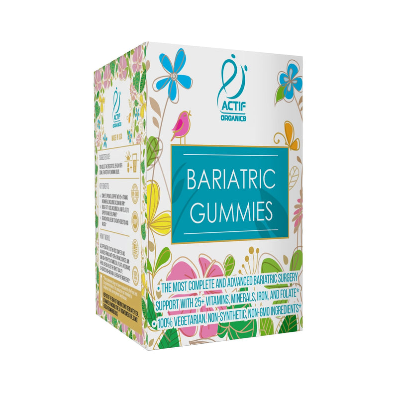 ACTIF Organic Bariatric Gummies with 25+ Organic Vitamins and Minerals for Bariatric Surgery Gastric Bypass Surgery, Advanced Formula - 90 Count