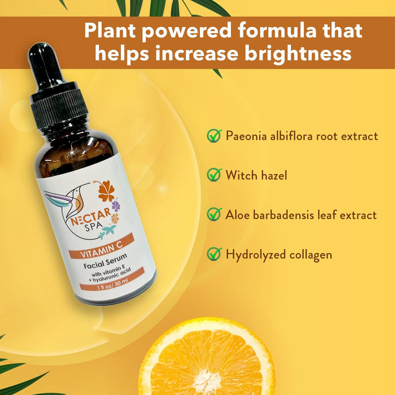 Vitamin C Facial Serum with Vitamin E + Hyaluronic Acid - 1 fl oz/ 30ml