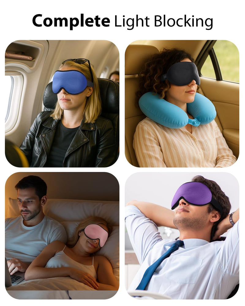 [Australia] - MABAO Weighted Eye Mask for Sleeping, Blackout 3D Contoured Sleep Mask with Adjustable Strap for Women Men, Memory Foam, Gentle Pressure Relief Comfort Eye Cover Blindfold for Insomnia & Travel -Black Black 