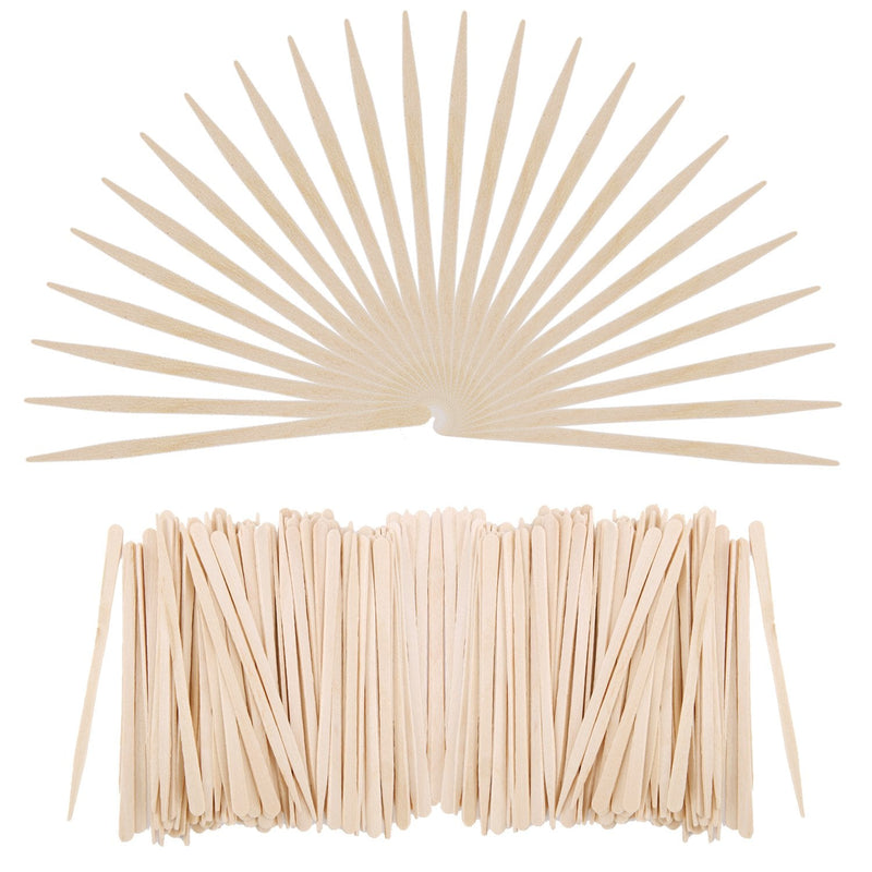 500 Pieces Wooden Wax Sticks Waxing Spatula Applicators Wood Craft Sticks for Body Eyebrow Legs Face Hair Removal (Small and Large)