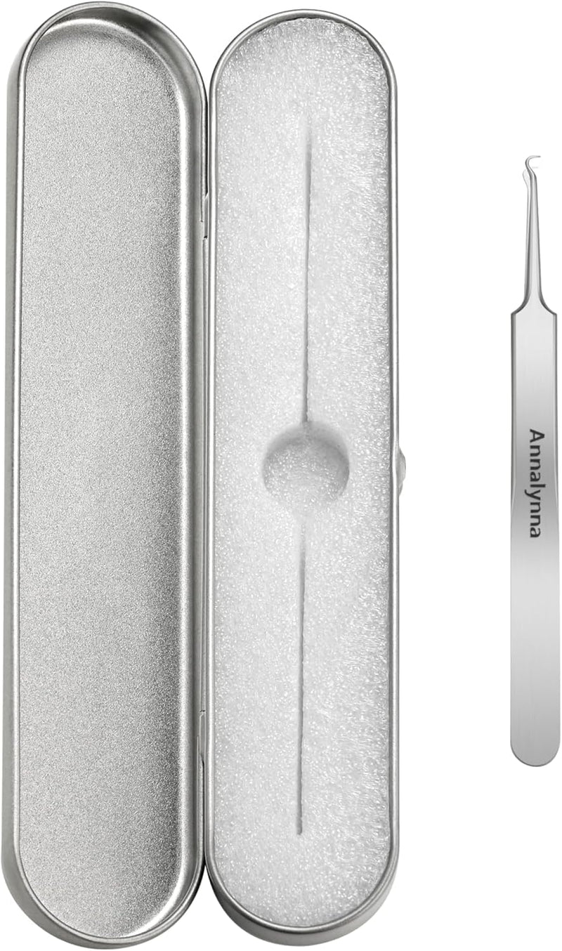 Stainless Steel Tweezers Curved Extraction Tweezers Made of Silver Stainless Steel for Removing Acne, Skin impurities, blackheads (Comedones), Whiteheads and pimples