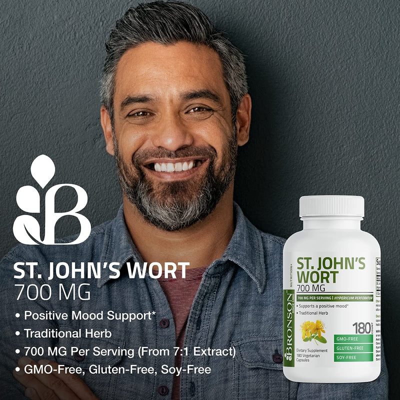 [Australia] - Bronson St. John's Wort 700 MG per Serving Hypericum Perforatum Supports a Positive Mood - Non-GMO, 90 Vegetarian Capsules 90 Count (Pack of 1) 