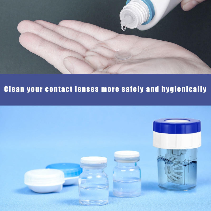[Australia] - Pack of 4 contact lens containers, contact lens storage, manual contact lens cleaner, contact lens container washing system, for daily use at home travel 