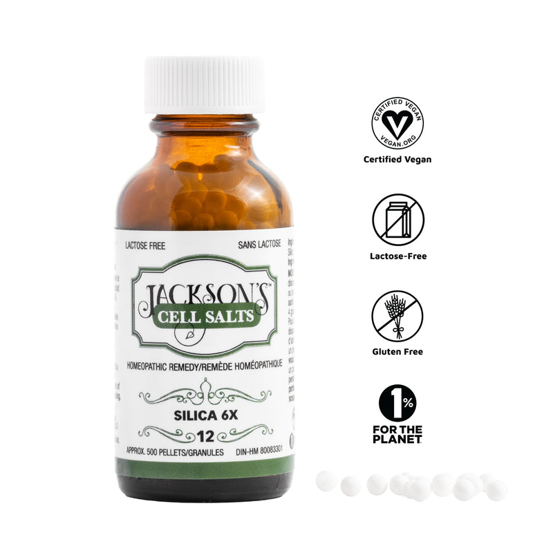 [Australia] - Jackson’s Cell Salt #12 Silica 6X (500 Pellet Bottle) – Certified Vegan, Lactose-Free Silica 6X 