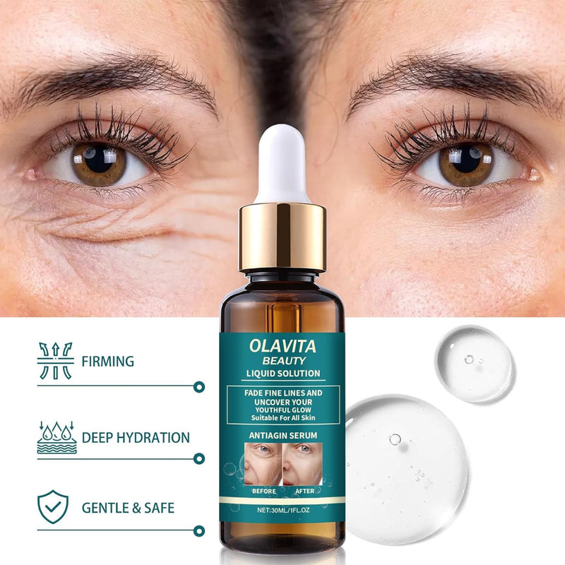 Original OLAVITA Facial Serum, Olavita Liquid Solution Anti Aging Serum, Vitamin C & E Serum, Promotes Skin Collagen Production, smoothes wrinkles and fine lines