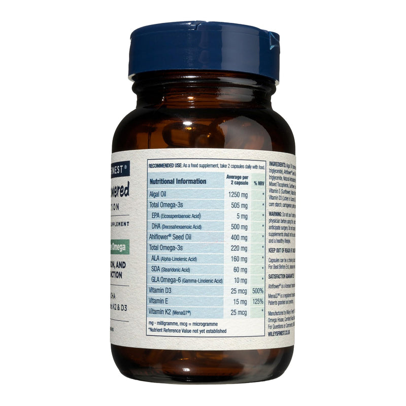 Wiley's Finest CatchFree Omega - Vegan, Non-GMO Fish Oil Alternative - Full Spectrum Omega-3 Liquid Supplement with Organic Plant-Based Algae Oil - 60 Softgels (60 Servings)