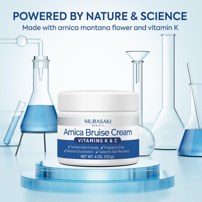 Arnica Bruise Cream Extra Strength for Thin & Sensitive Skin, 4 oz | Enriched with Arnica Montana & Vitamins K, C & E - Daily Care for Bruised Skin for Teens, Adults & Seniors 4 Ounce (Pack of 1)