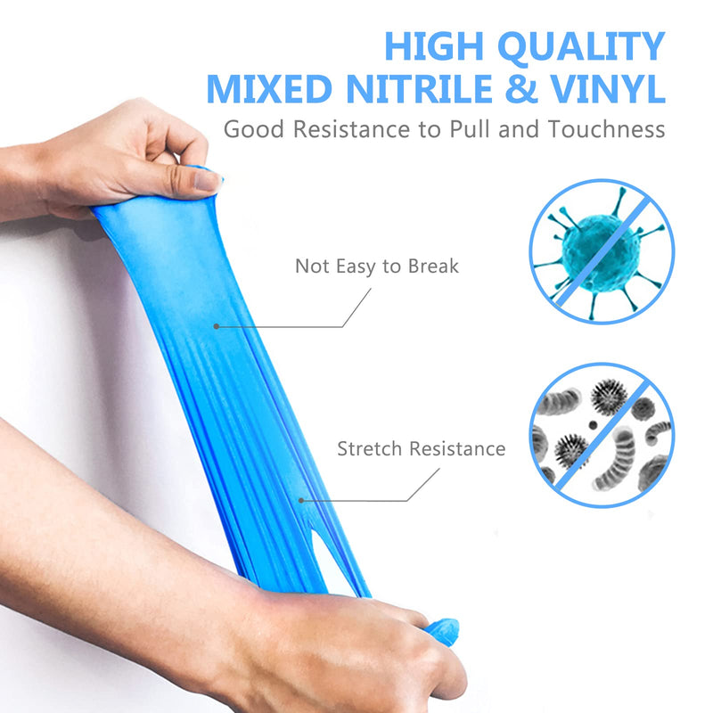 [Australia] - squish Disposable Gloves, 100Pcs Blue Vinyl Blend Exam Gloves Non Sterile, Powder Free, Latex Free - Cleaning Supplies, Kitchen and Food Safe(Pack of 100) (Blue Medium) Medium (Pack of 100) 100 Pcs 
