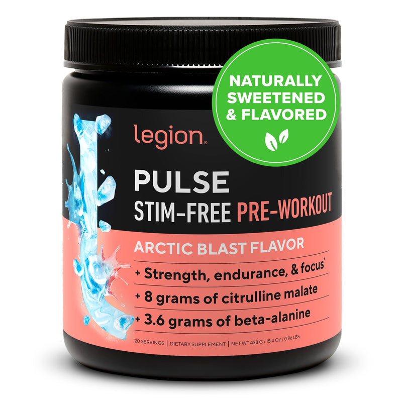 [Australia] - LEGION Pulse Pre Workout Supplement - All Natural Nitric Oxide Preworkout Drink to Boost Energy, Creatine Free, Naturally Sweetened, Beta Alanine, Citrulline, Alpha GPC (Caffeine Free Arctic Blast) 