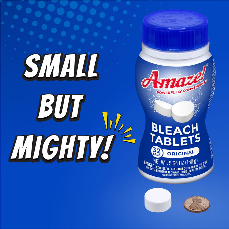 [Australia] - AMAZE Ultra Concentrated Bleach Tablets [32 tablets] - Meadow Scent - for Laundry, Toilet, and Multipurpose Home Cleaning. No Splash Liquid Bleach Alternative 